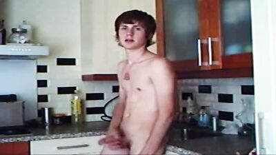 Gay Kitchen Twink Cum Shots: Amature Handjobs!
