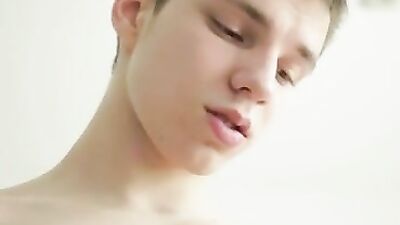 Gay Russian Bareback Twink Cum Shots Handjob - Gagging and Moaning!