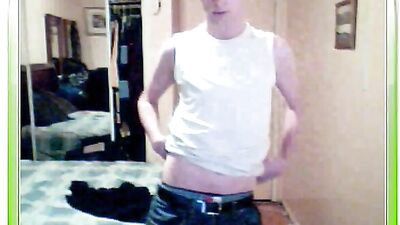 Gay Porn Strip Tease: Tommy Tylers Cum Covered Chest!