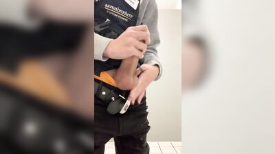 Gay Teen Jerks Off At Work: Solo Porn