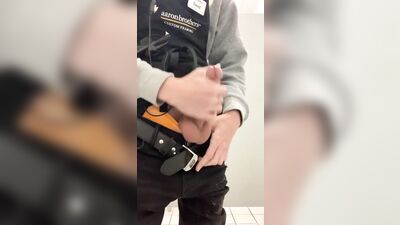 Gay Teen Jerks Off At Work: Solo Porn