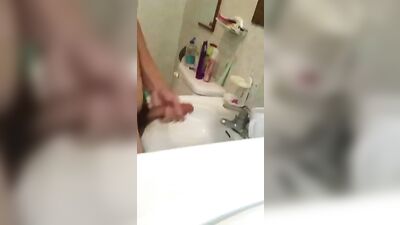 Asian Bathroom Jerk Off - Muscle Teens Cum Shots!
