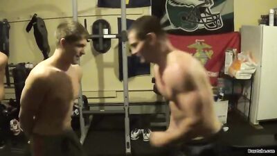 Gutpunched Garage Tough Guys: Straight Boys Levi Fun!