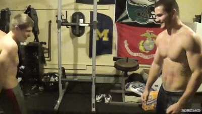 Gutpunched Garage Tough Guys: Straight Boys Levi Fun!