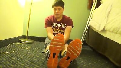 Sneaker Fetish Foot Fun: Levi Gutpunch No Sex Challenge