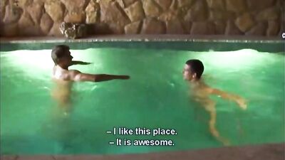 Garden Skin to Skin Bareback Fucking - Indoor Pool Boys Cum Shots!