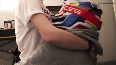 Gearhead in BMX Helmet Sucks Cock with Sneakers and Pumps Gay Porn Tube Video GBT Fetish Gearheads Cumming In Sneakers and Pumps!