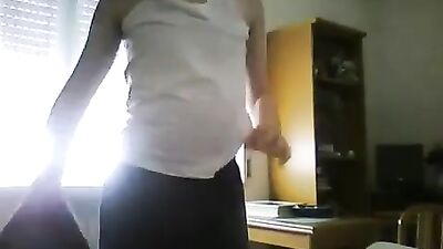 Gay Porn Stripping Down in My Dorm Room - Beating Off After Class!