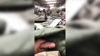 Military Camp Masturbation - Soldier Hidd*en Jerk!