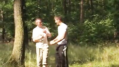 Raw Bareback Fun in the Forest - Cute Young Twinks Cumming Wild!