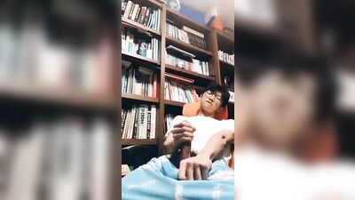 Asian Jerks in Home Library - Cum Shots for Boys!