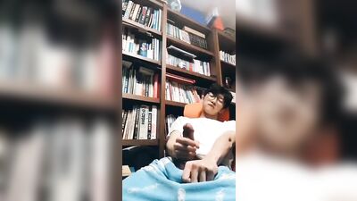 Asian Jerks in Home Library - Cum Shots for Boys!
