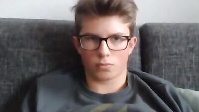 Gay Porn Twink Unloads in Jeans - Cute Glasses Boy Pleasures Himself!