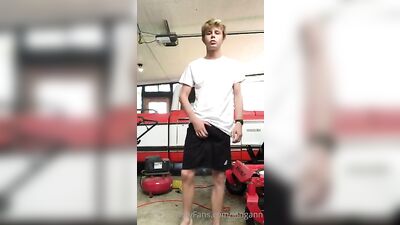 Horny twink boys in public car jerks port
