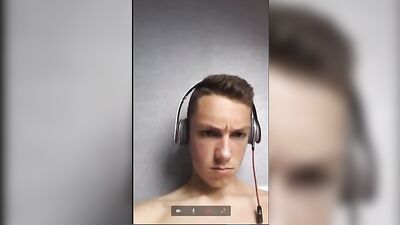 Showing his ass and watching a girl leads to him jo boys