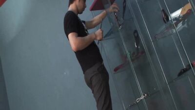 Twinky Sex Shop Adventures: Double Anal Fun with Cum-Shots