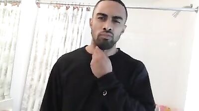 Black Shower Cut Uncircumcised Play with Dude Uncut Cock