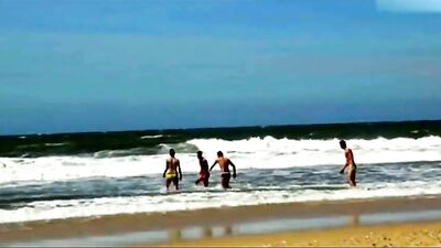 Sunny Beach Orgy: Four Gay Porn Stars Raw Cocks and Ass Play!