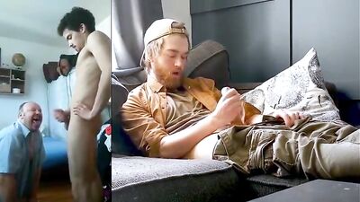 Gangbang Twink Split with Gay Porn Guys - Mix Cam Action!