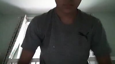 Gay Porn Standing Web-Cam Wanking: Ready for Action!