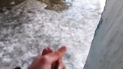 Gay teen wanks in public bus station - Public Outside