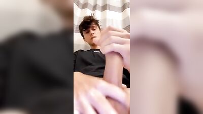 Young Twink Cutie Webcam Cock-Jerks Till He Cums!,