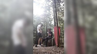 Outdoor Twink Fuck Fest with Mature Guy!