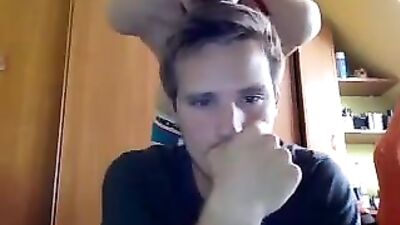 Slutty twink having fun with an older friend on cam