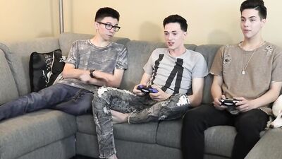 Cute Twink Bareback Threesome: Sleep-Over Boys Gay Porn!
