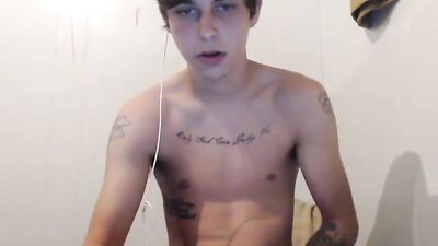 Gay Porn Star Cam Show: Ink & Sex with Hot College Boy