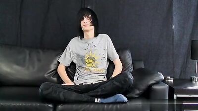 Emo Boys on Black Couch: A Hardcore Handjob Experience!