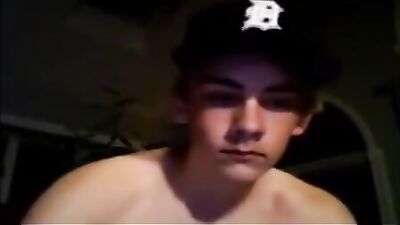 Self-Service Baseball Cap Boys Porn: A Handjob Web-Cam Experience