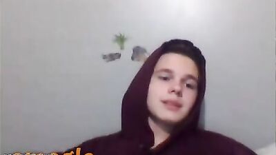 Long haired boy wanks in hot gay solo action!