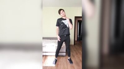 Russian Muscle Teen Jock In Sports Gear Cums After Training