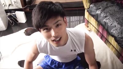 Asian Blowjob in Blue Adidas Shorts: Explosive Gay Porn Action!