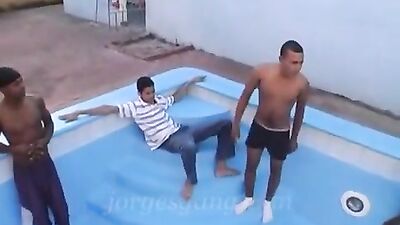 Latino Man Foursome - Black Cocks and Oral Action