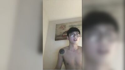 Geeky Asian Glasses Jerk Uncut Cock Webcam Porn - Twink Solo Cum Shots