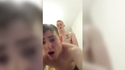 Fratboy Web-Cam Gangbang: First-Time Bareback Blond Boys Convinced to Fuck