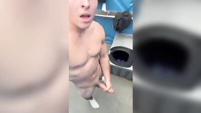 Porta Jos Cum Shots: A Gay Porn Adventure in Public Outside