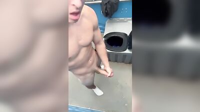 Porta Jos Cum Shots: A Gay Porn Adventure in Public Outside