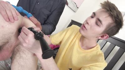 Gay Porn Bareback Fuckfest with Toys - Three Boys!