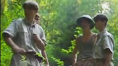 Gay Jungle Porn Forest Sex: Cum Shots Group Action