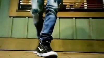 Gay Porn Moaner Cums Outside Diner!