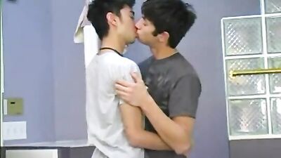 Gay Porn Twink: Rice Bathroom Floor Sex Adventure