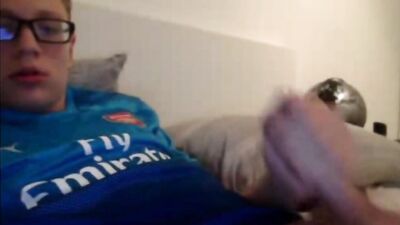 Nerdy glasses blond boy porn jerks off