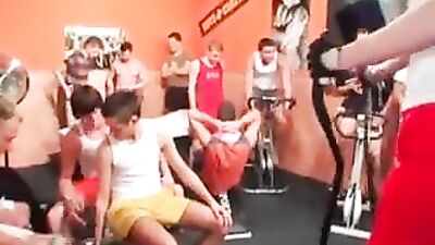 Guys Go Crazy: Frat Muscle Boys in Action-Packed Gym Orgy!