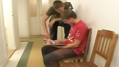 Gay Twink Cum Frenzy in the Boys Corridor - Action Cum Shots Oral