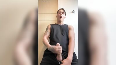 Tattooed Asian Uncut Hunk Cums in Solo Web-Cam!