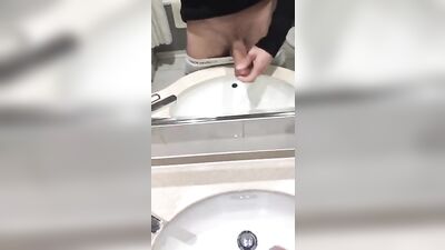 Hot Shots in the Sink! - Amateur Cum Spunk Solo