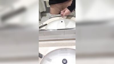 Hot Shots in the Sink! - Amateur Cum Spunk Solo